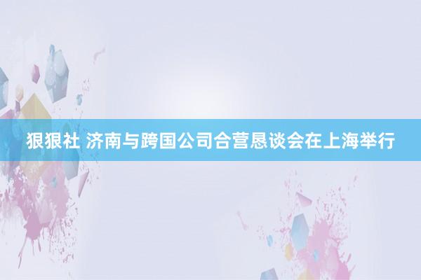 狠狠社 济南与跨国公司合营恳谈会在上海举行