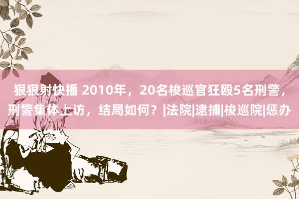 狠狠射快播 2010年，20名梭巡官狂殴5名刑警，刑警集体上访，结局如何？|法院|逮捕|梭巡院|惩办