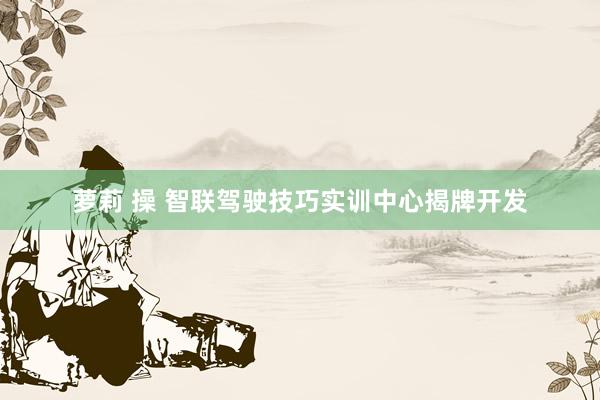 萝莉 操 智联驾驶技巧实训中心揭牌开发