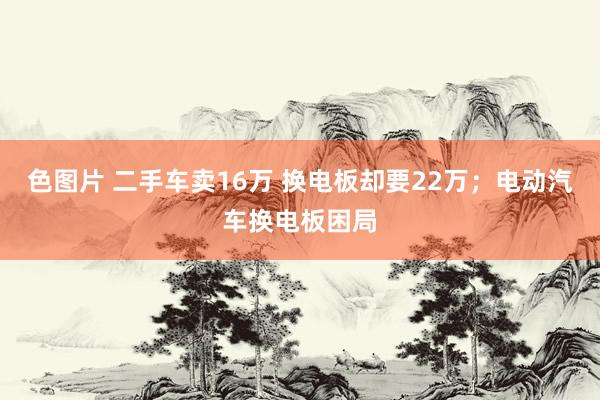 色图片 二手车卖16万 换电板却要22万；电动汽车换电板困局