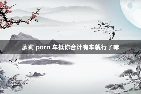 萝莉 porn 车抵你合计有车就行了嘛