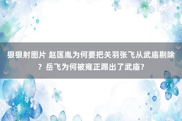 狠狠射图片 赵匤胤为何要把关羽张飞从武庙剔除？岳飞为何被雍正踢出了武庙？