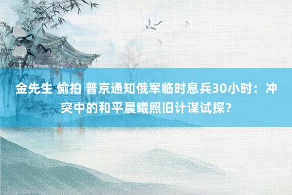 金先生 偷拍 普京通知俄军临时息兵30小时：冲突中的和平晨曦照旧计谋试探？