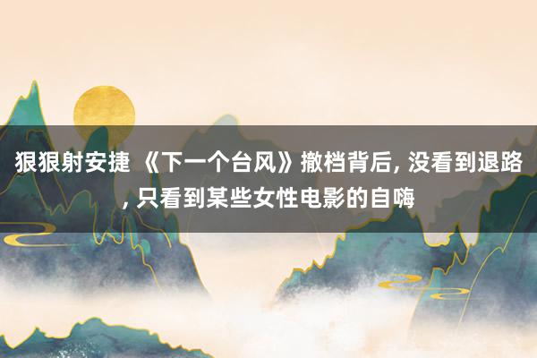 狠狠射安捷 《下一个台风》撤档背后, 没看到退路, 只看到某些女性电影的自嗨