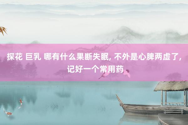 探花 巨乳 哪有什么果断失眠, 不外是心脾两虚了, 记好一个常用药