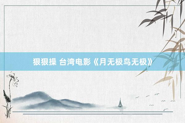 狠狠操 台湾电影《月无极鸟无极》