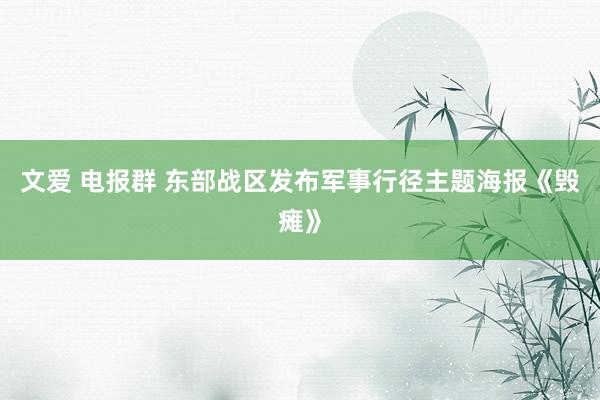 文爱 电报群 东部战区发布军事行径主题海报《毁瘫》